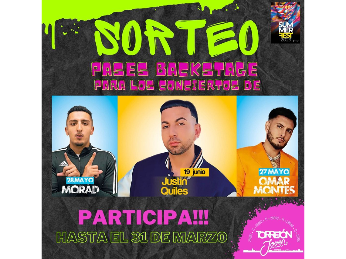 Torrejón Summer Fest quiere dar la oportunidad de vivir sus conciertos de forma diferente a 3 jóvenes torrejoneros junto a sus amigos