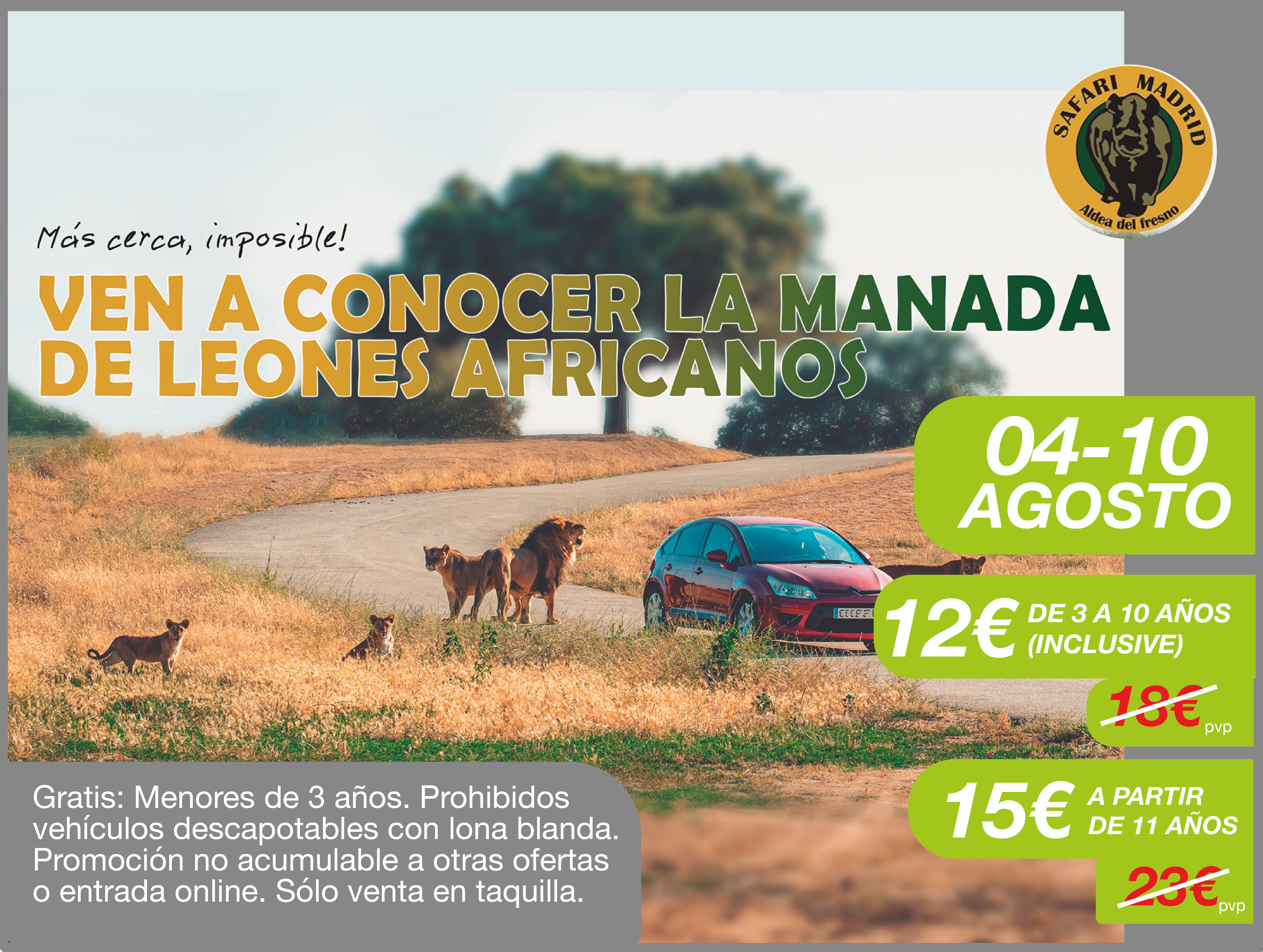 Esta semana finalizan los Días Especiales de Torrejón de Ardoz con descuentos en Safari Madrid hasta el domingo, 10 de agosto