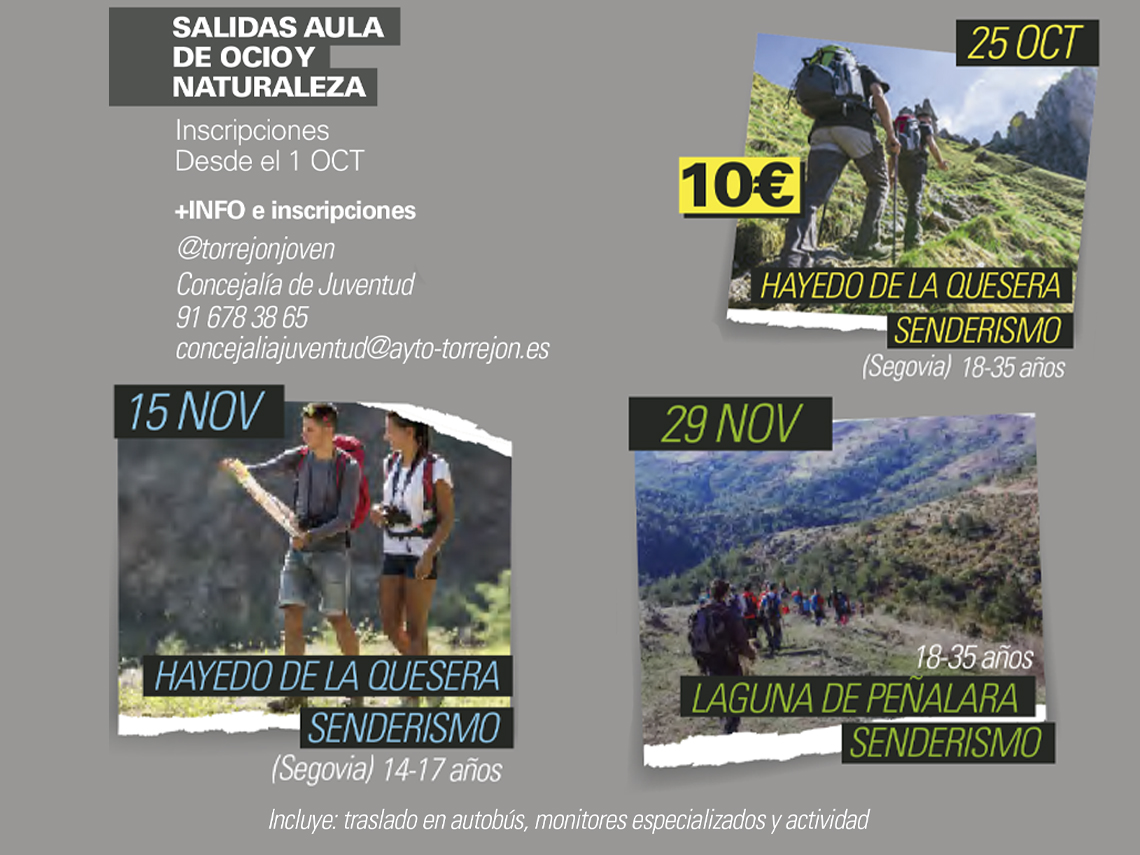 Comienza la inscripción para las atractivas propuestas con las que llega esta nueva temporada del programa “Aula de Ocio y Naturaleza” de la Concejalía de Juventud 