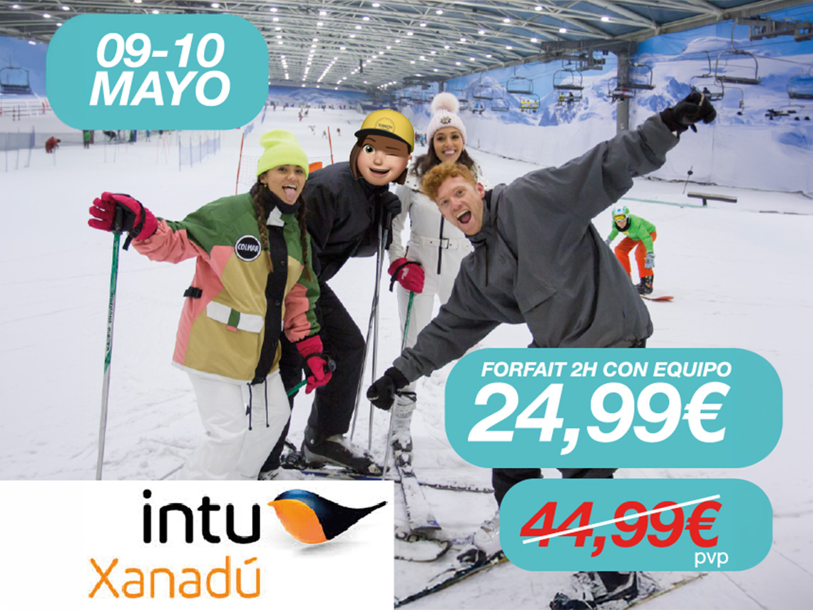 Mañana, sábado 9, y el domingo, 10 de mayo, regresan los Días Especiales de Torrejón de Ardoz con grandes descuentos para los torrejoneros en la pista de nieve de Xanadú