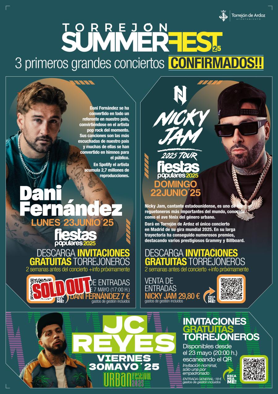 3 conciertos Torrejón Summer Fest